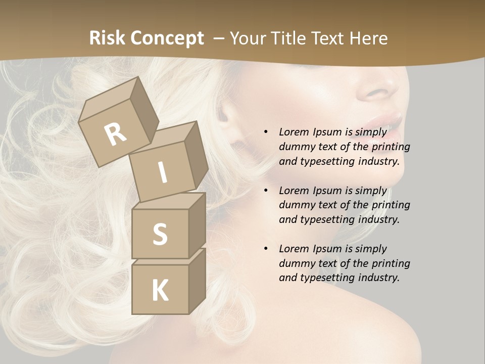 A Woman With Blond Hair And A Black Background PowerPoint Template