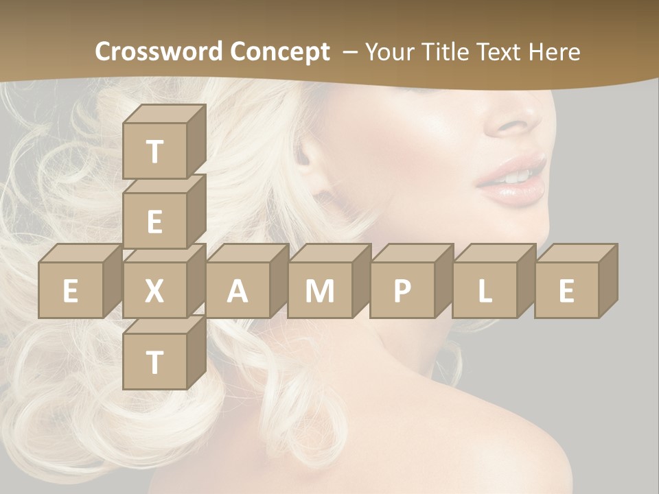 A Woman With Blond Hair And A Black Background PowerPoint Template