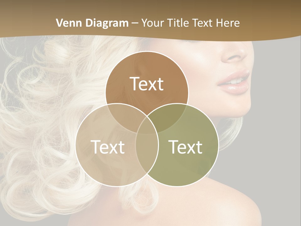 A Woman With Blond Hair And A Black Background PowerPoint Template