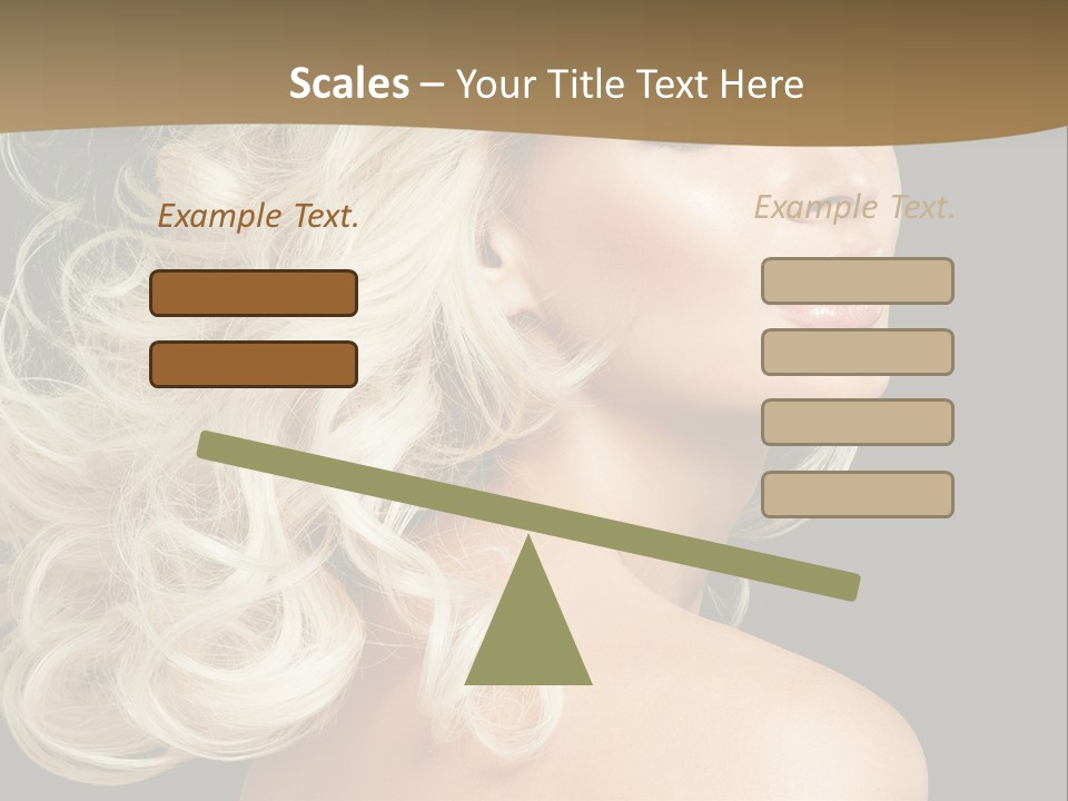 A Woman With Blond Hair And A Black Background PowerPoint Template
