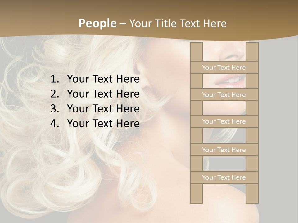 A Woman With Blond Hair And A Black Background PowerPoint Template