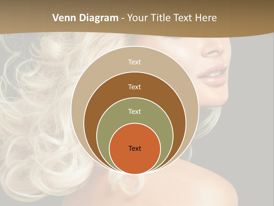 A Woman With Blond Hair And A Black Background PowerPoint Template