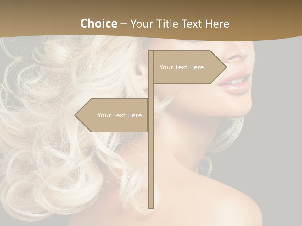 A Woman With Blond Hair And A Black Background PowerPoint Template