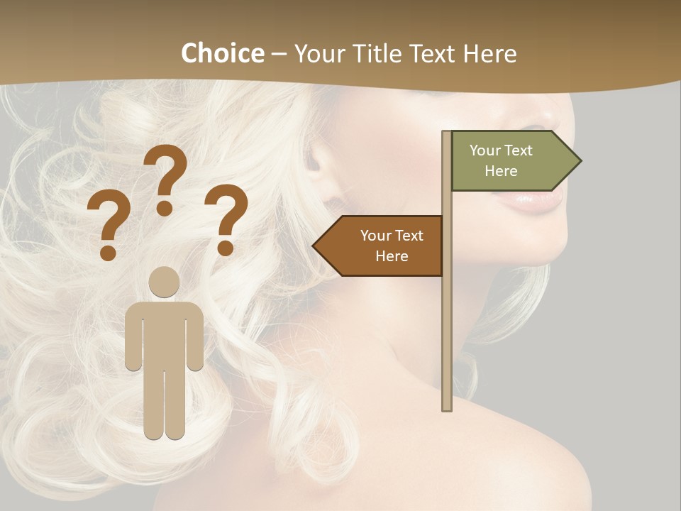 A Woman With Blond Hair And A Black Background PowerPoint Template