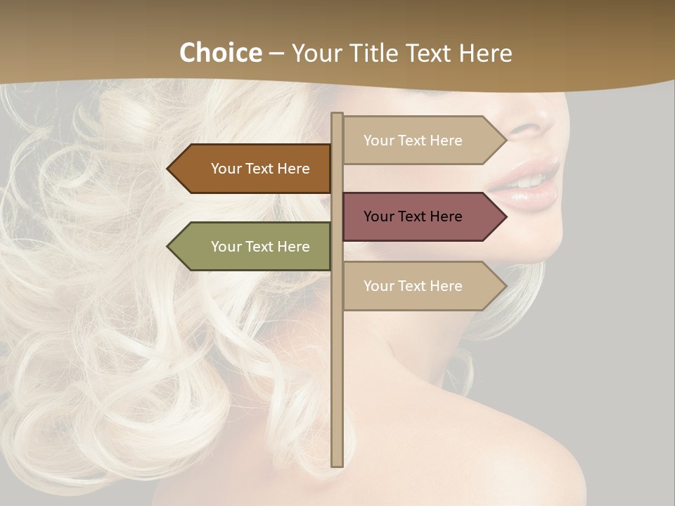 A Woman With Blond Hair And A Black Background PowerPoint Template