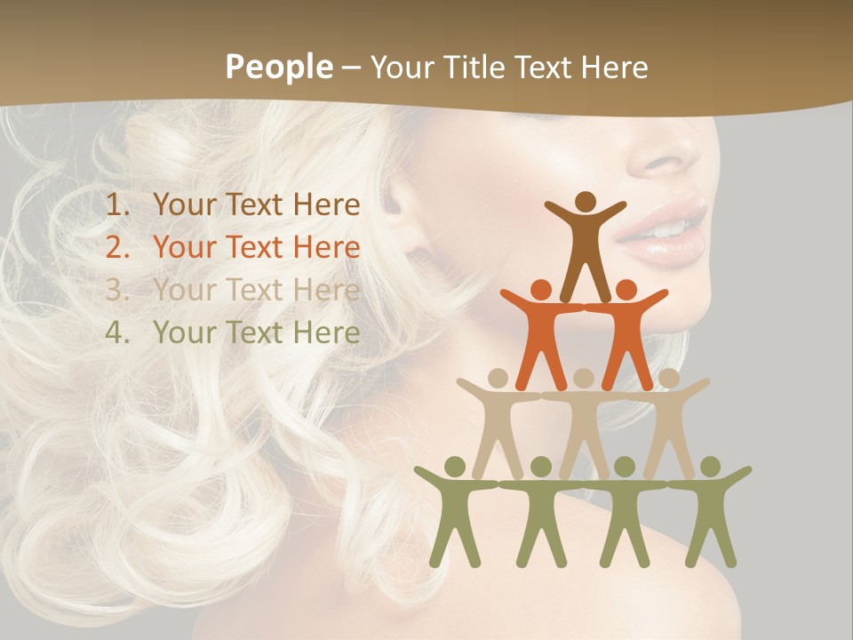 A Woman With Blond Hair And A Black Background PowerPoint Template