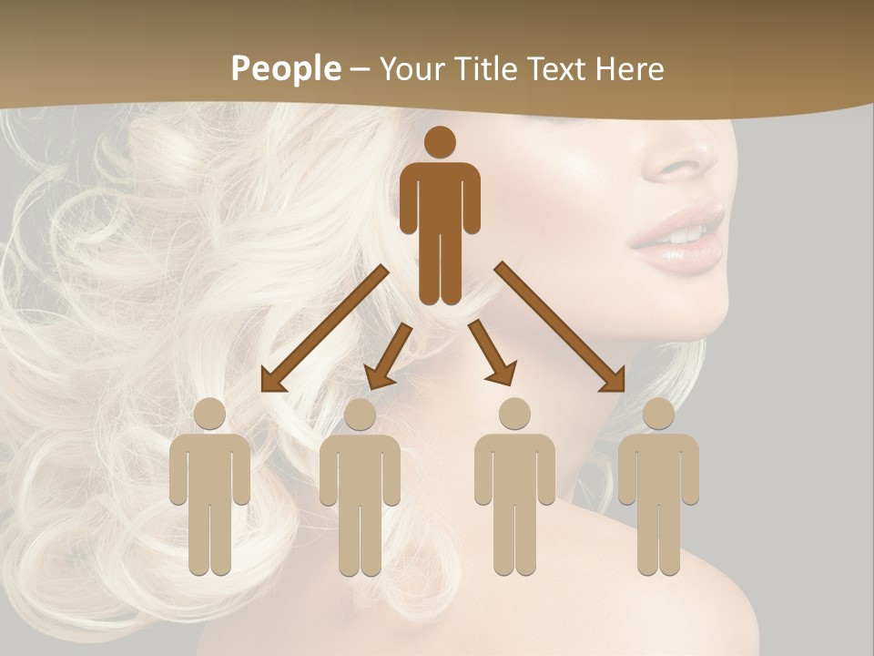 A Woman With Blond Hair And A Black Background PowerPoint Template