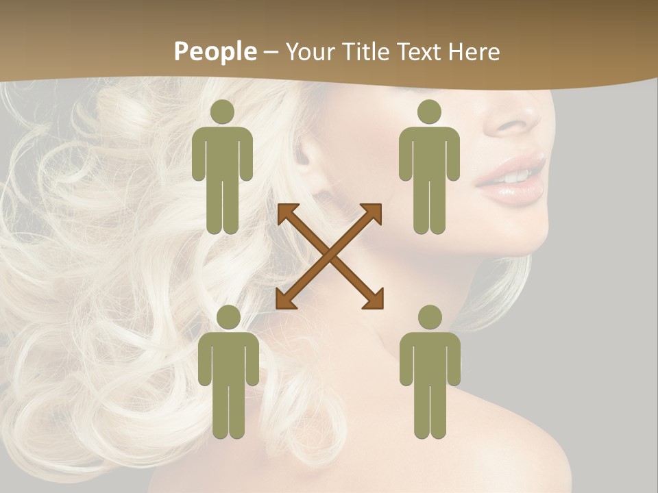 A Woman With Blond Hair And A Black Background PowerPoint Template