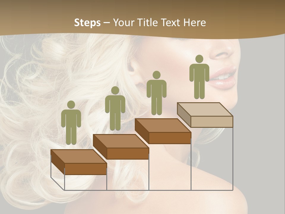 A Woman With Blond Hair And A Black Background PowerPoint Template