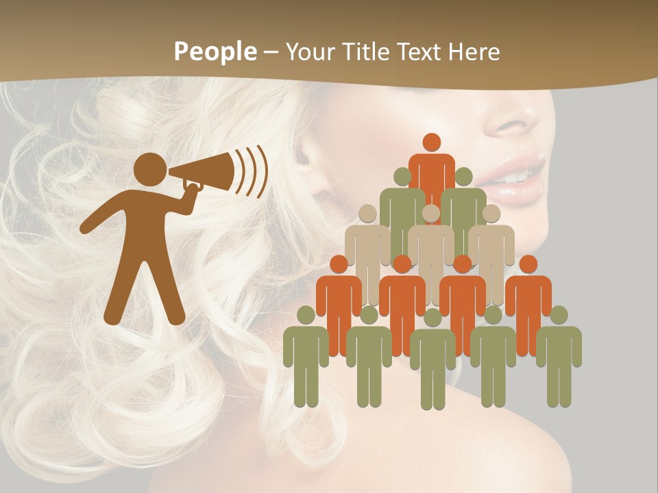 A Woman With Blond Hair And A Black Background PowerPoint Template
