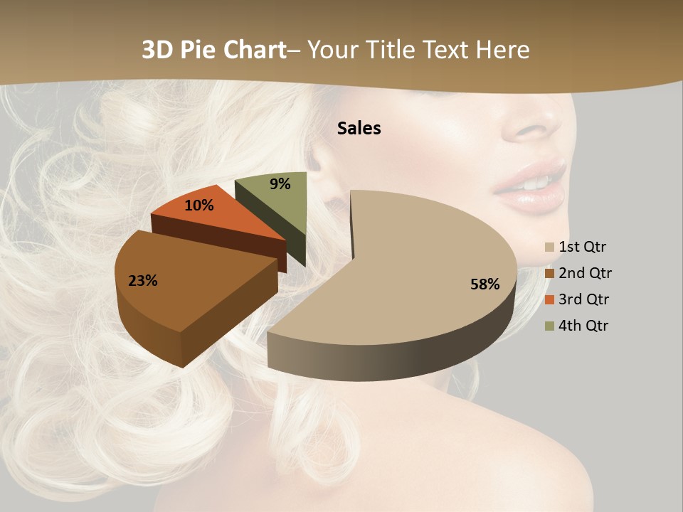 A Woman With Blond Hair And A Black Background PowerPoint Template