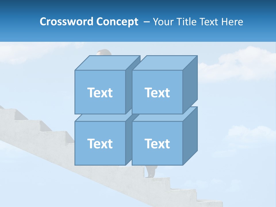A Man In A Suit Is Running Up A Stair PowerPoint Template