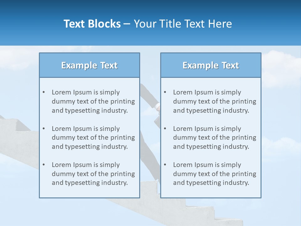 A Man In A Suit Is Running Up A Stair PowerPoint Template