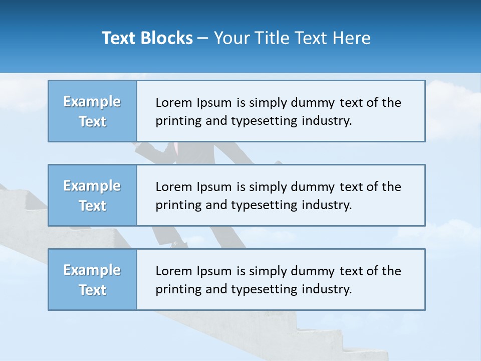 A Man In A Suit Is Running Up A Stair PowerPoint Template