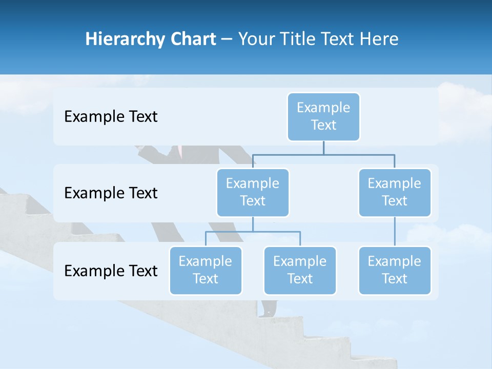 A Man In A Suit Is Running Up A Stair PowerPoint Template