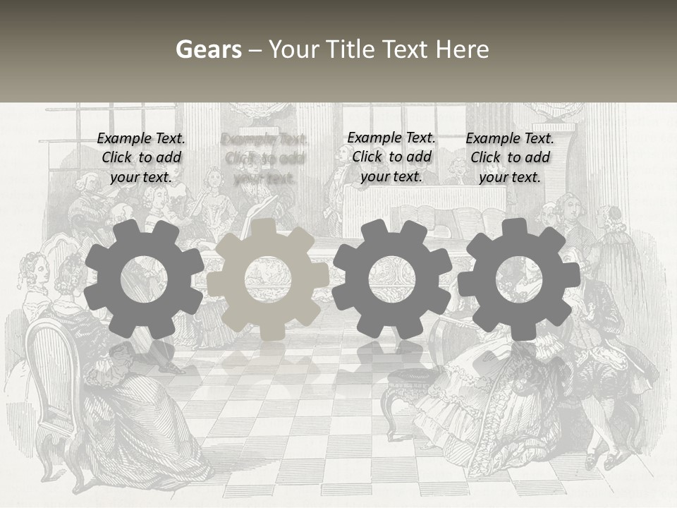 A Group Of People Sitting Around A Table PowerPoint Template