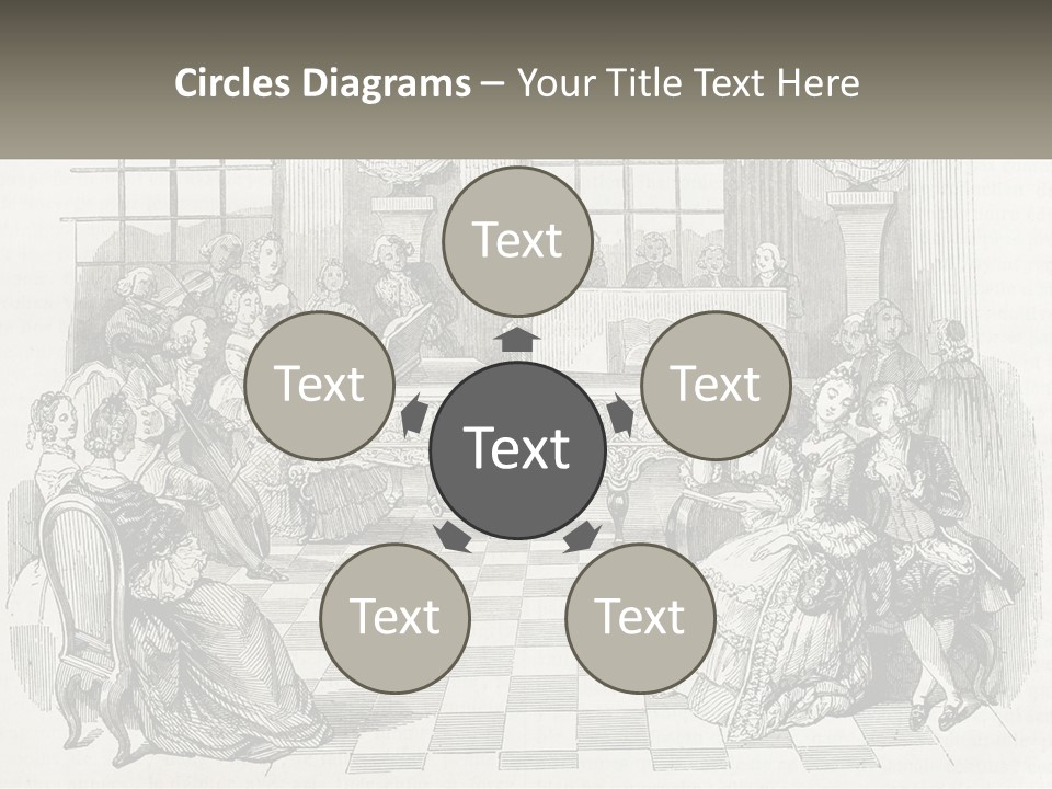 A Group Of People Sitting Around A Table PowerPoint Template