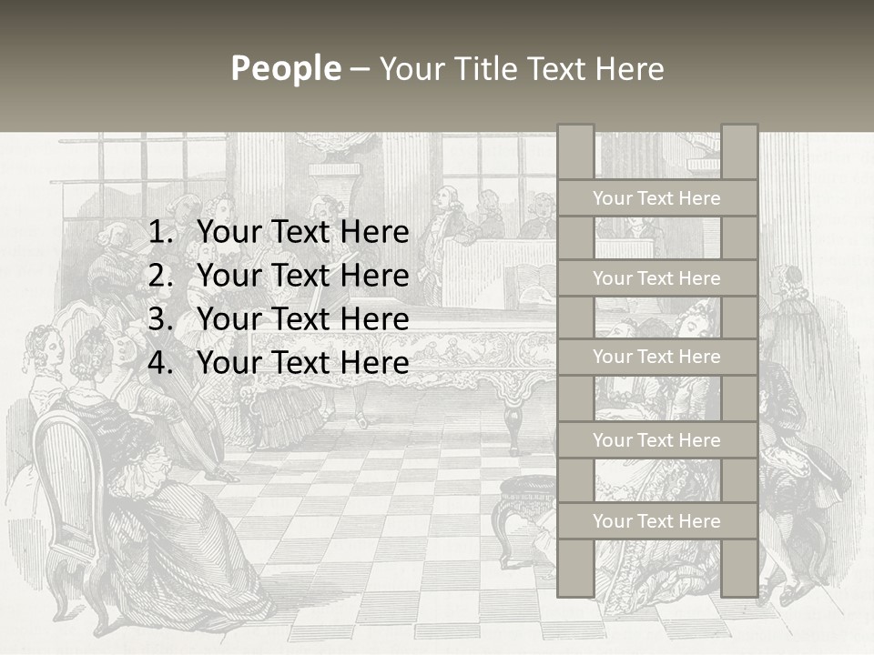 A Group Of People Sitting Around A Table PowerPoint Template