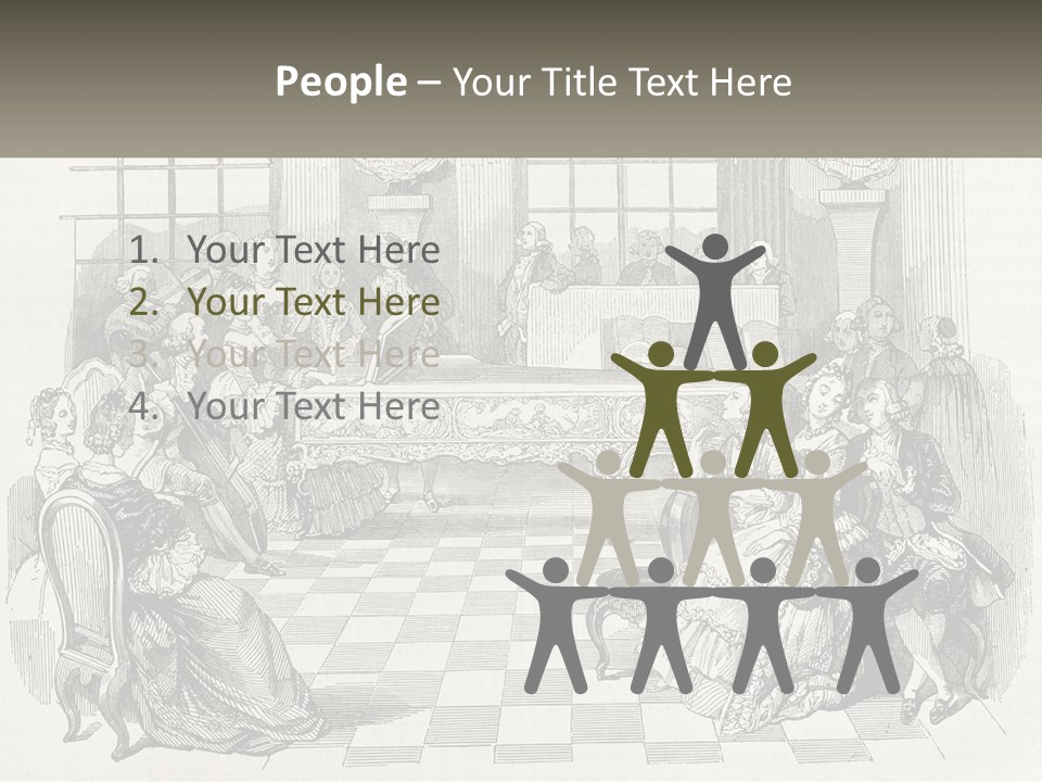 A Group Of People Sitting Around A Table PowerPoint Template