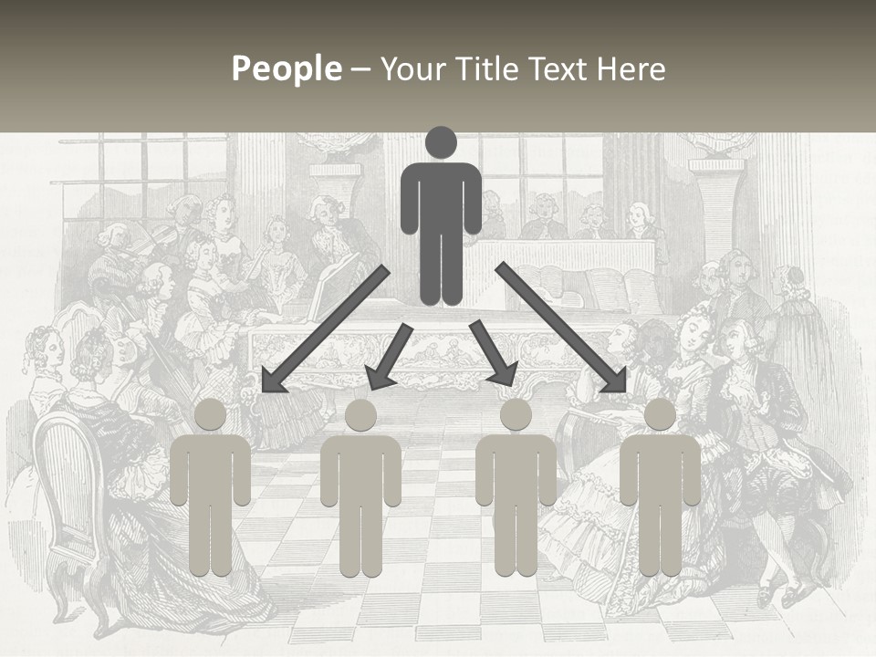 A Group Of People Sitting Around A Table PowerPoint Template