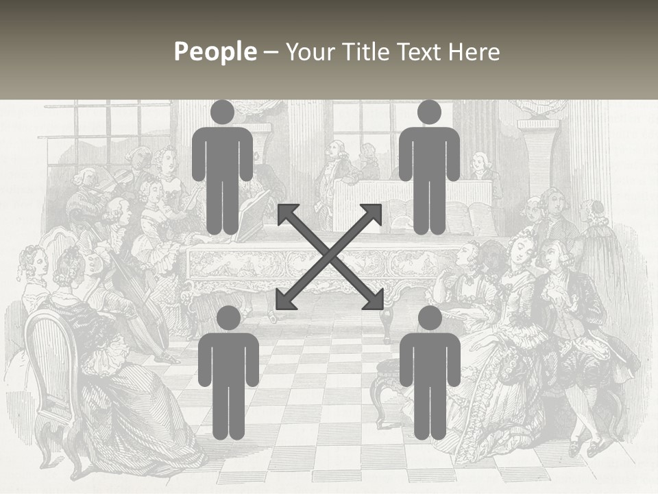 A Group Of People Sitting Around A Table PowerPoint Template