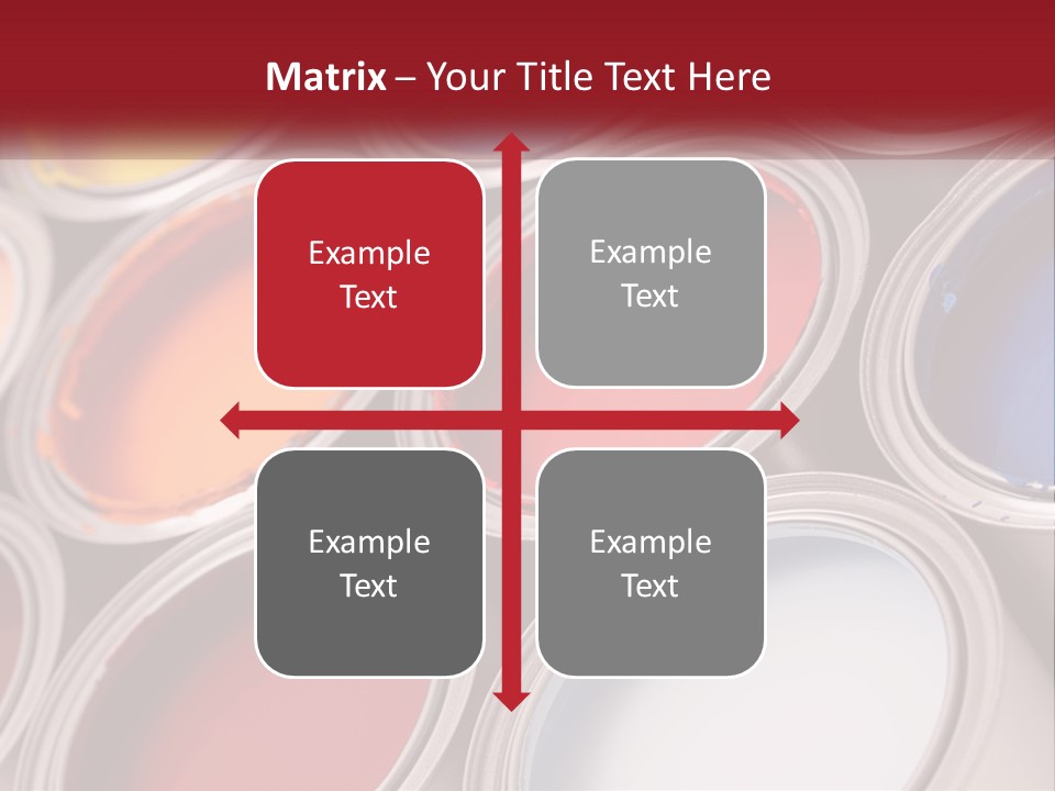 A Group Of Paint Cans With Different Colors Of Paint PowerPoint Template