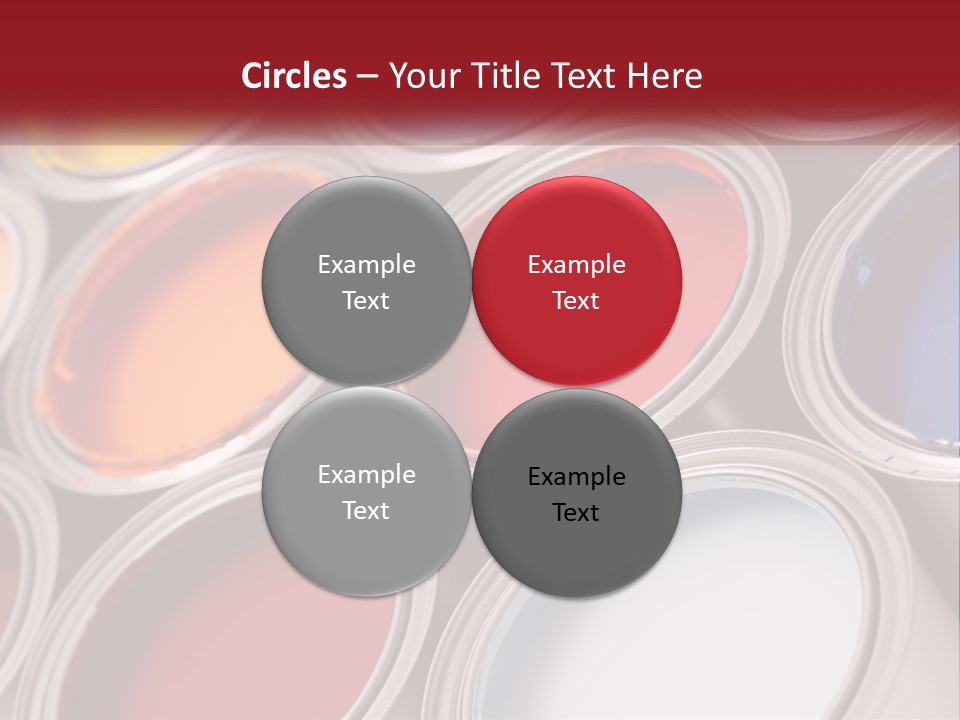 A Group Of Paint Cans With Different Colors Of Paint PowerPoint Template