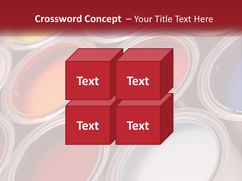 A Group Of Paint Cans With Different Colors Of Paint PowerPoint Template