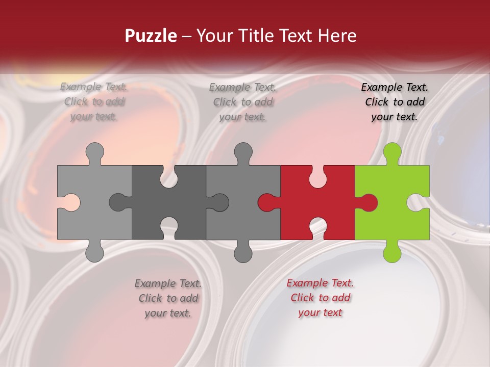 A Group Of Paint Cans With Different Colors Of Paint PowerPoint Template