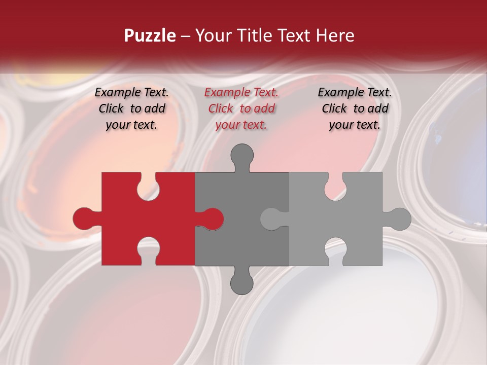 A Group Of Paint Cans With Different Colors Of Paint PowerPoint Template