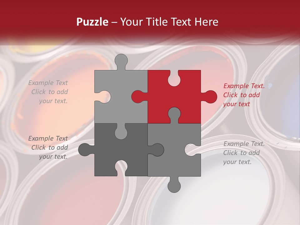 A Group Of Paint Cans With Different Colors Of Paint PowerPoint Template