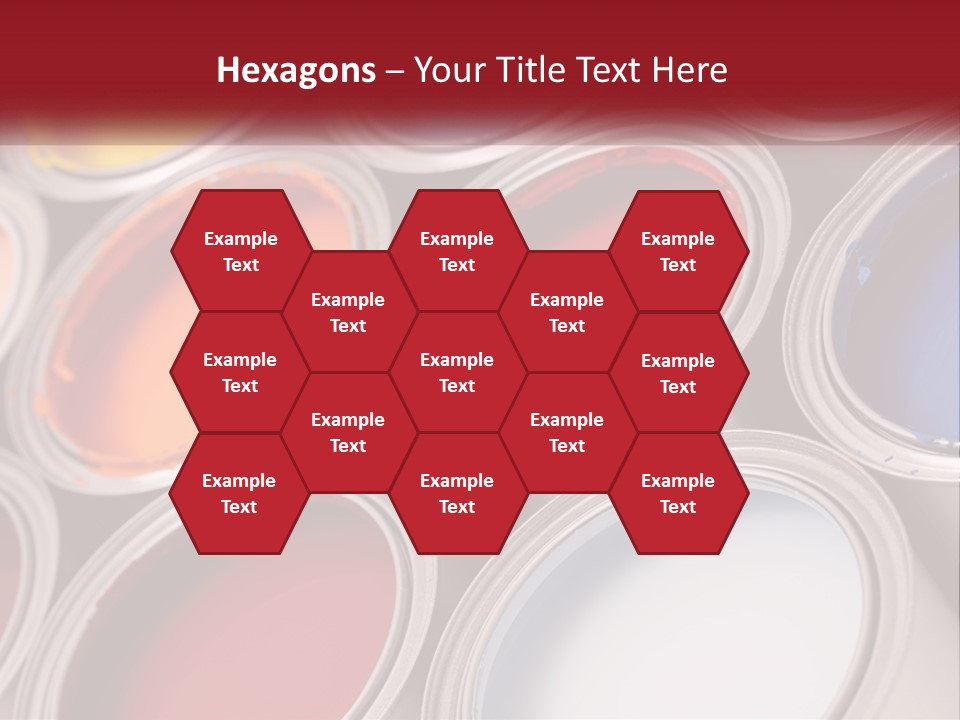 A Group Of Paint Cans With Different Colors Of Paint PowerPoint Template