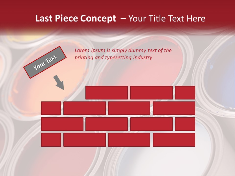 A Group Of Paint Cans With Different Colors Of Paint PowerPoint Template