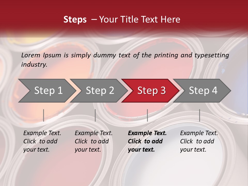 A Group Of Paint Cans With Different Colors Of Paint PowerPoint Template