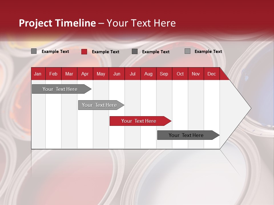 A Group Of Paint Cans With Different Colors Of Paint PowerPoint Template