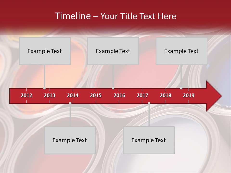 A Group Of Paint Cans With Different Colors Of Paint PowerPoint Template