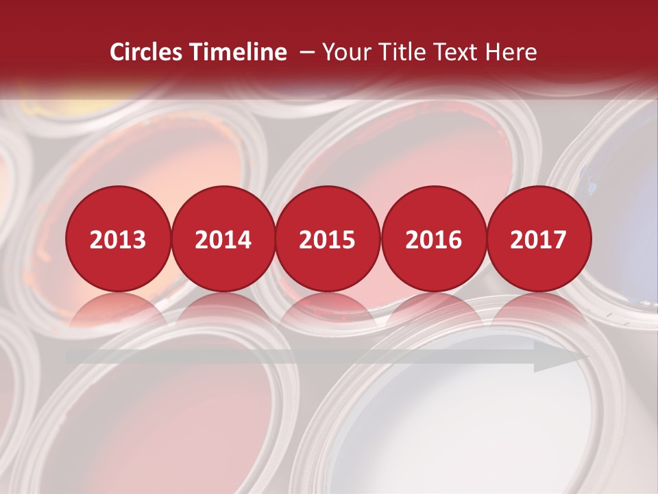 A Group Of Paint Cans With Different Colors Of Paint PowerPoint Template