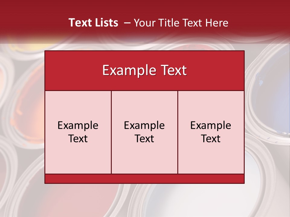 A Group Of Paint Cans With Different Colors Of Paint PowerPoint Template