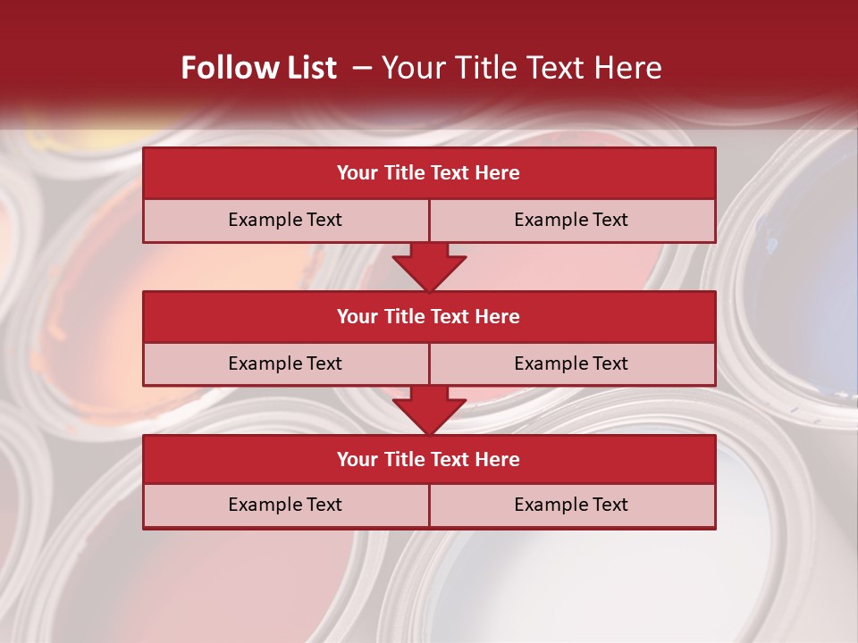 A Group Of Paint Cans With Different Colors Of Paint PowerPoint Template
