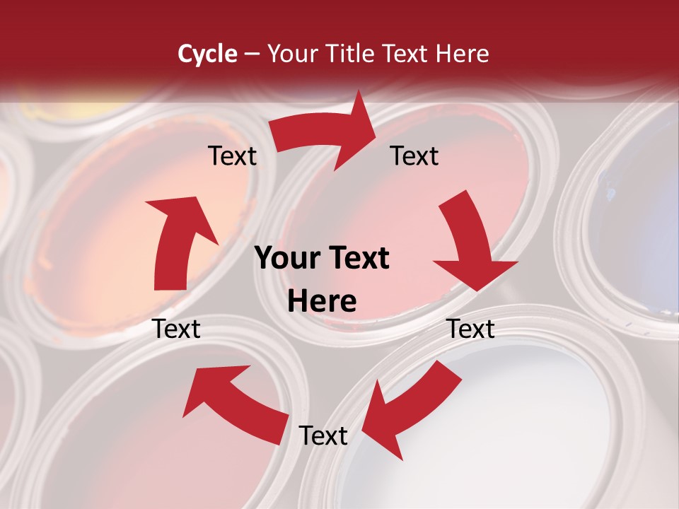 A Group Of Paint Cans With Different Colors Of Paint PowerPoint Template