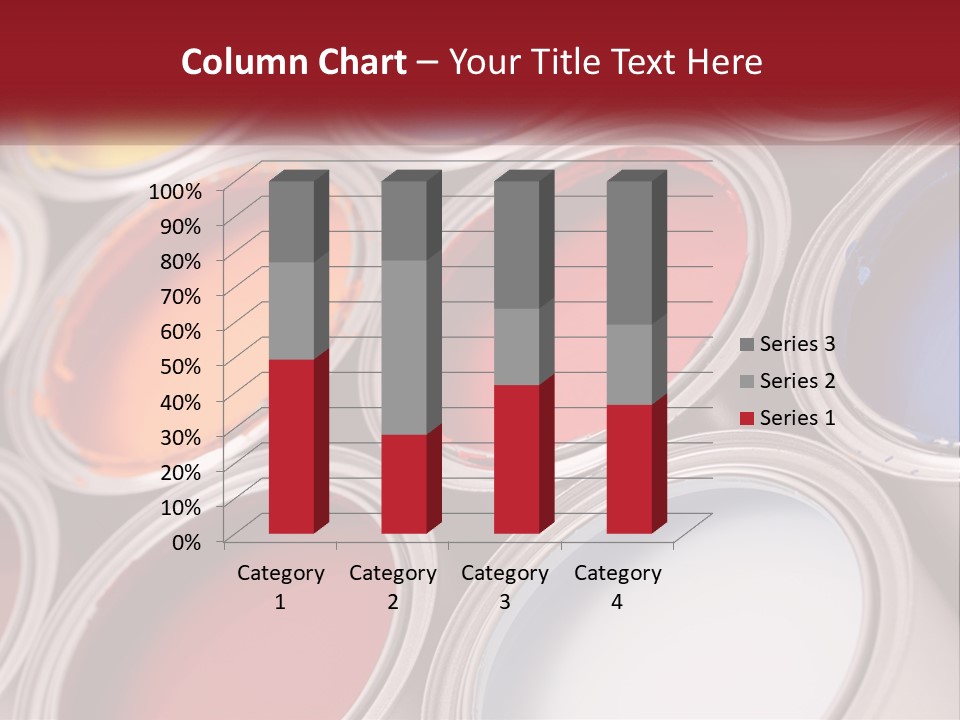 A Group Of Paint Cans With Different Colors Of Paint PowerPoint Template