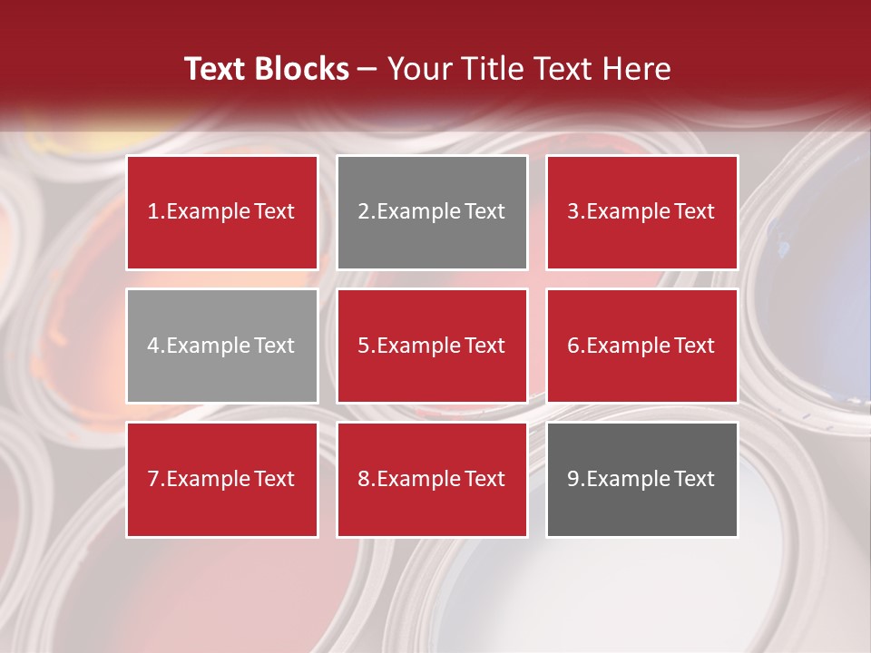 A Group Of Paint Cans With Different Colors Of Paint PowerPoint Template