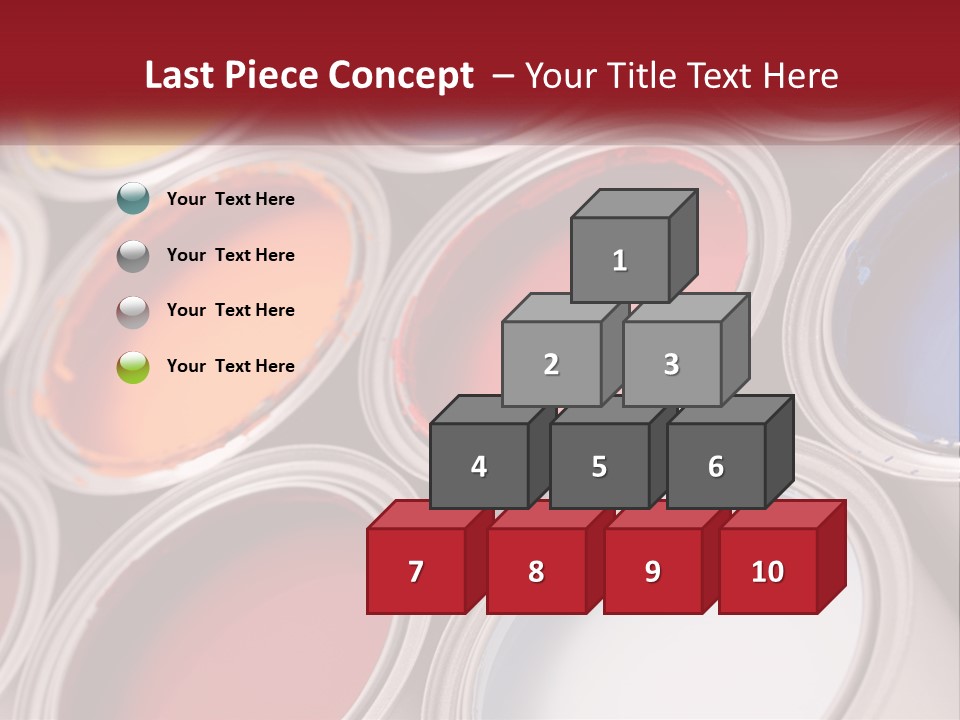 A Group Of Paint Cans With Different Colors Of Paint PowerPoint Template