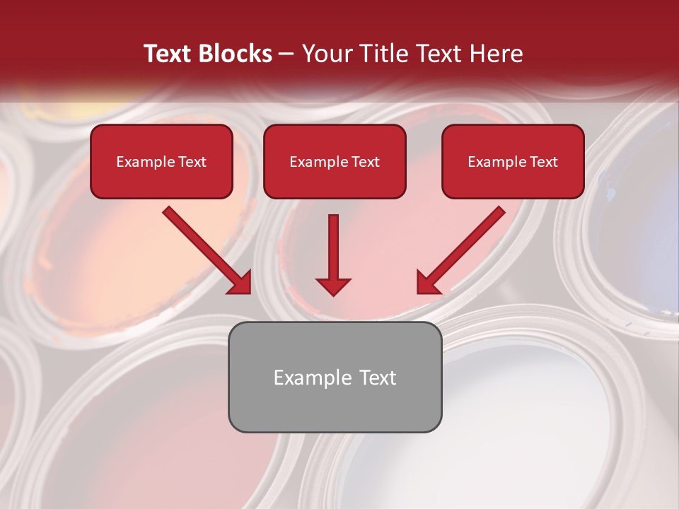 A Group Of Paint Cans With Different Colors Of Paint PowerPoint Template