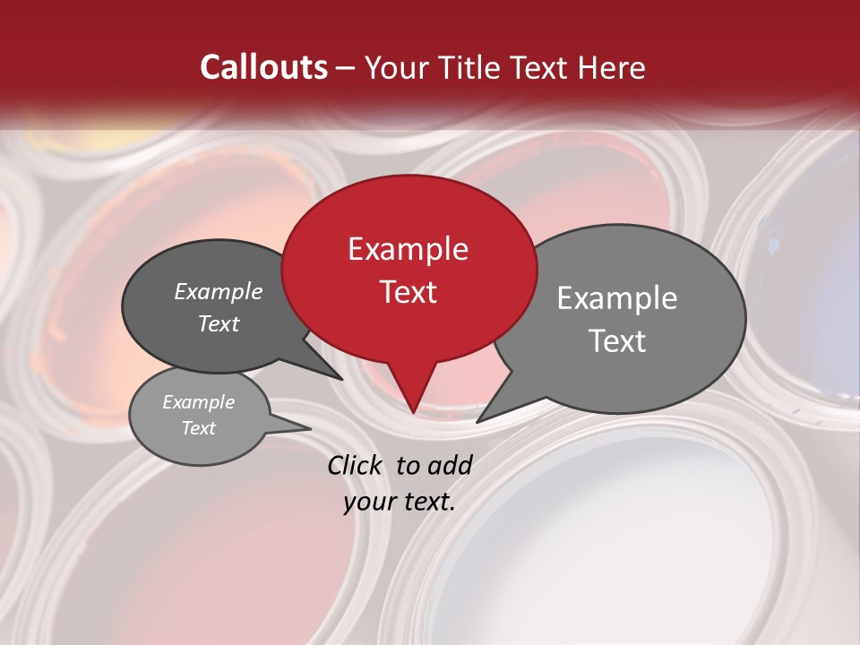 A Group Of Paint Cans With Different Colors Of Paint PowerPoint Template