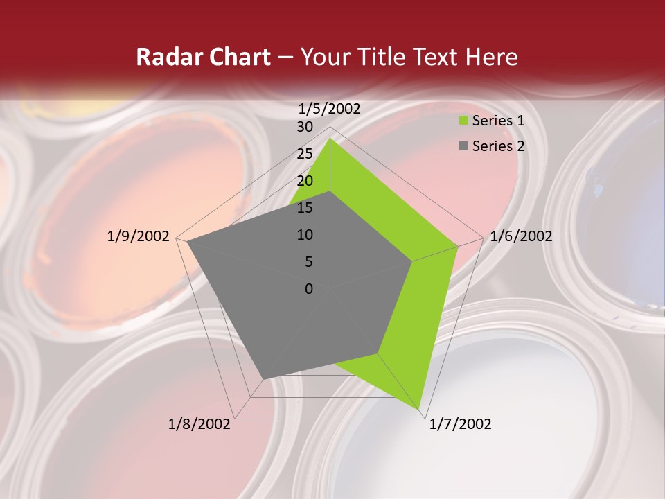 A Group Of Paint Cans With Different Colors Of Paint PowerPoint Template