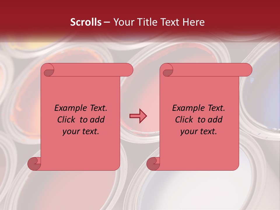 A Group Of Paint Cans With Different Colors Of Paint PowerPoint Template