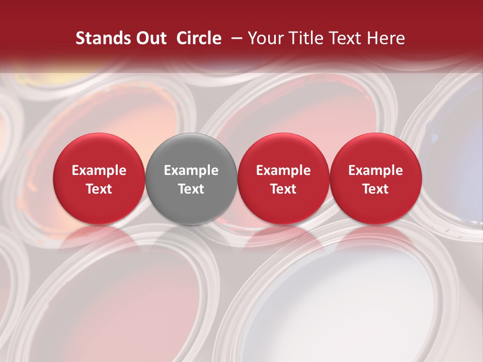 A Group Of Paint Cans With Different Colors Of Paint PowerPoint Template