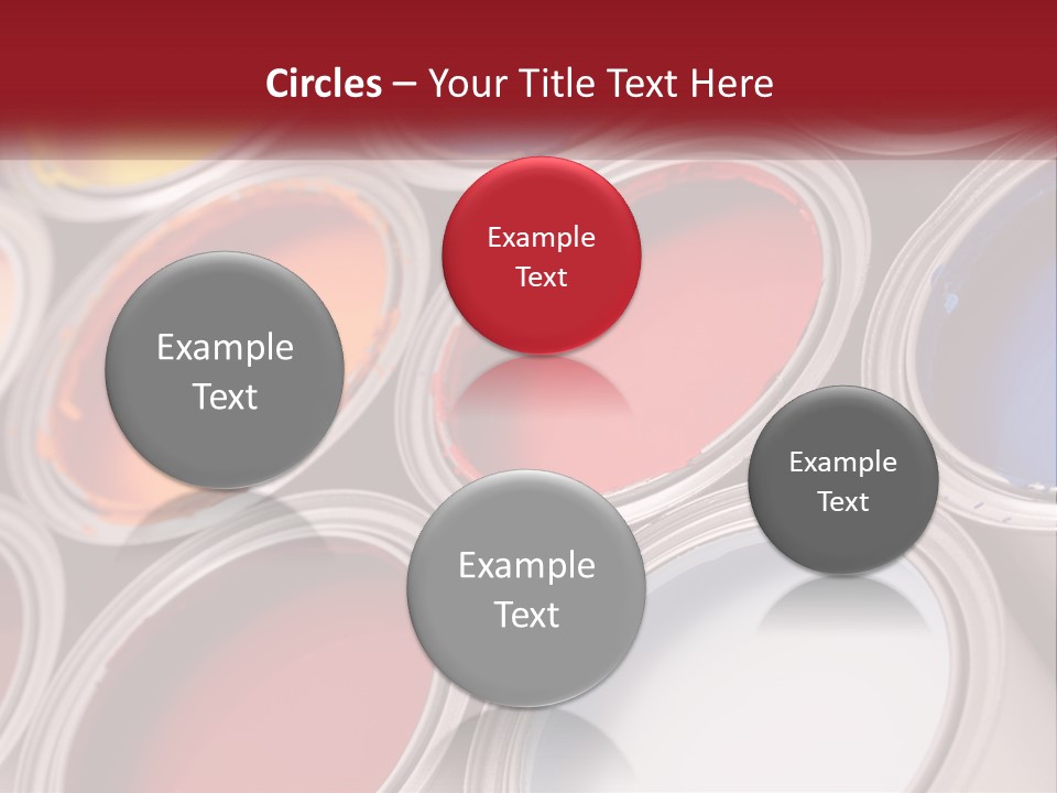 A Group Of Paint Cans With Different Colors Of Paint PowerPoint Template