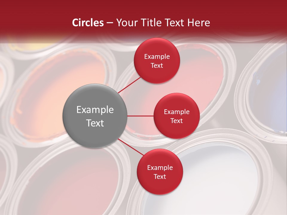 A Group Of Paint Cans With Different Colors Of Paint PowerPoint Template